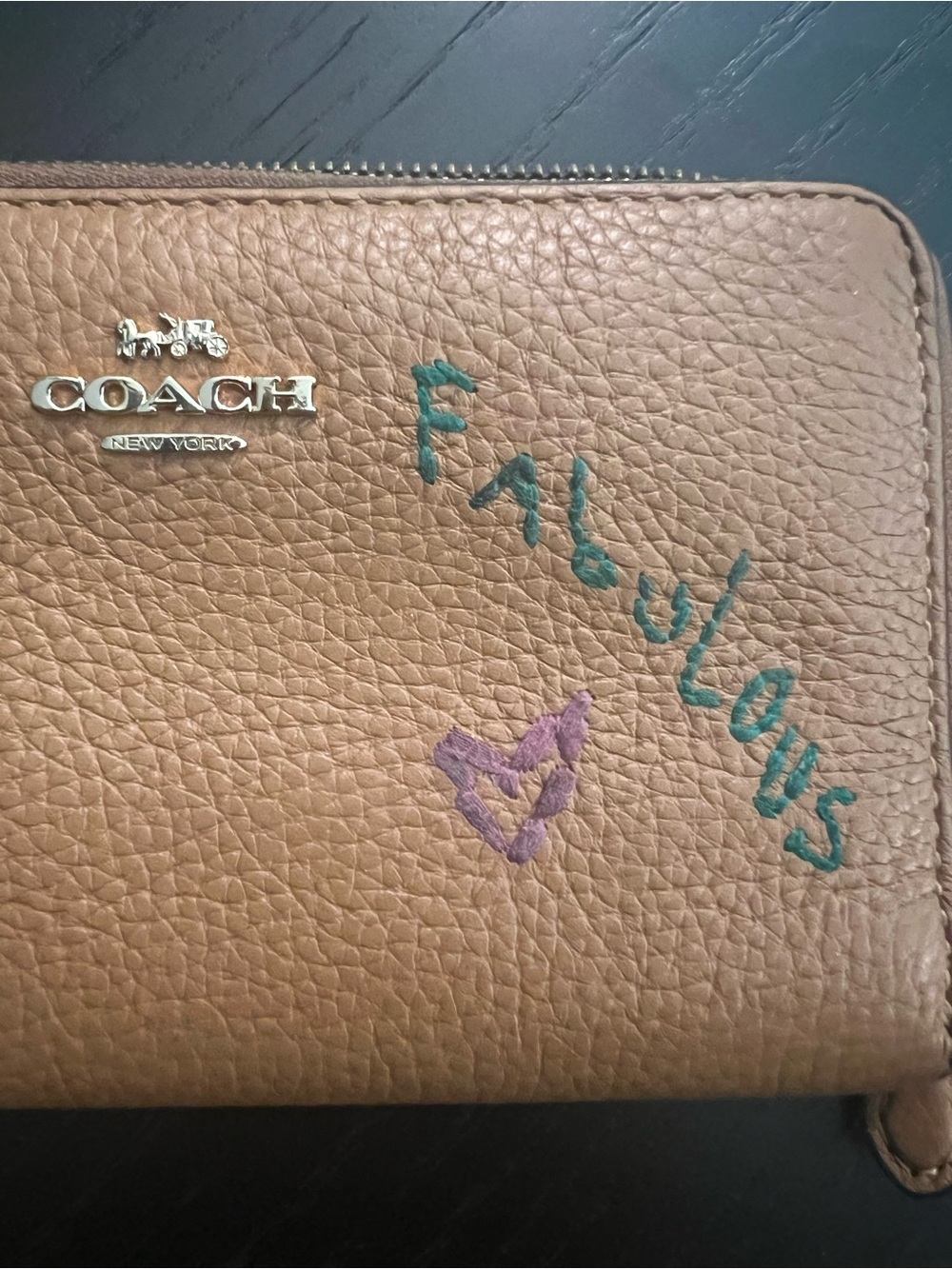 Coach Brown Embroidered Leather Wallet - Picture 3 of 11